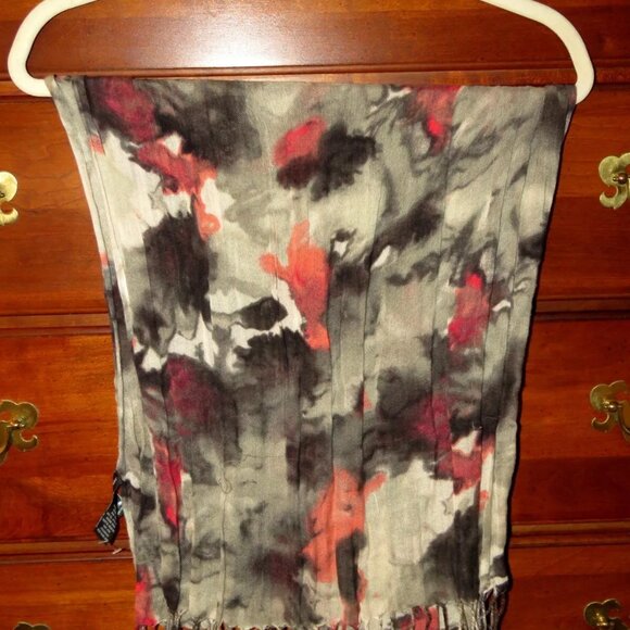 NY&Company Pink Black Tie Dye Oblong Scarf Wrap Shawl Sarong One Sz abt 72"x15" - Picture 1 of 13